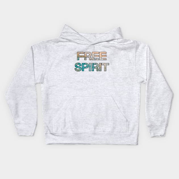 Free Spirit Ocean Waves Graphic design Kids Hoodie by AdrianaHolmesArt